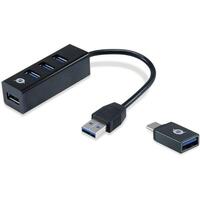 CONCEPTRONIC USB-Hub 4-Port 3.0 ->4x3.0 +TypC A o.Netzt. sw