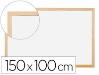 Pizarra blanca laminada (150x100 cm) con marco de madera de Q-Connect