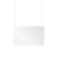 Schutzschild zur Deckenmontage, Acryl, 1000 x 650 mm, 2 mm, transparent