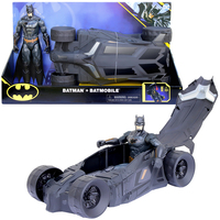 DC Comics BATMAN - - SET BATMAN Y BATMÓVIL - Figura de Acción de Batman de 30 cm y Coche Batman - 6064628 - Juguetes Niños 3 Años +