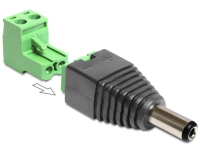 DeLOCK 65422 tussenstuk voor kabels DC 2.1 x 5.5 mm 2p Zwart, Groen