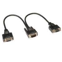 Tripp Lite P516-001-HR Cable Divisor en "Y" para Monitor VGA de Alta Resolución (HD15 M a 2x HD15 H), 0.3 m [1 pie]