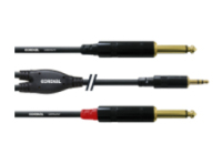 Cordial CFY 3 WPP cable de audio 3 m 2 x 6,35mm 3,5mm Negro