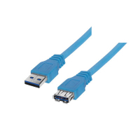 S/CONN USB 3.0 male/female, 3 m USB Kabel USB 3.2 Gen 1 (3.1 Gen 1) USB A Blau