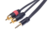 Contrik 2 x RCA/3.5mm TRS M/M 10m Audio-Kabel Schwarz, Rot