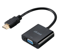 Akasa AK-CBHD15-20BK Videokabel-Adapter 0,2 m VGA (D-Sub) HDMI Typ A (Standard) Schwarz