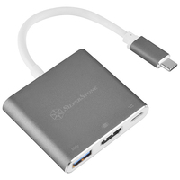 Silverstone SST-EP08C laptop dock/port replicator USB 3.2 Gen 1 (3.1 Gen 1) Type-C Charcoal