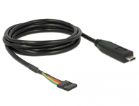 DeLOCK 63947 Serien-Kabel Schwarz 2 m USB 2.0 Type-C 6 pin pin header pitch: 2.54 mm