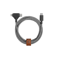 Native Union Belt Cable Duo USB-kabel 1,5 m USB C USB C/Lightning Zwart, Wit