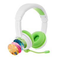 BuddyPhones School+ Headset Wired & Wireless Head-band Calls/Music USB Type-C Bluetooth Green, White
