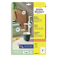 Avery 6229REV-10 öntapadós címke Kör Eltávolítható Fehér 60 db