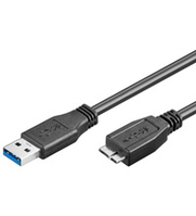 Goobay 1m USB 3.0 A/micro-B USB kábel USB A Micro-USB B Fekete