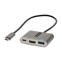 StarTech.com USB C Multiport Adapter, USB-C naar HDMI 4K Video, 100W PD Pass-Through, USB 3.0 Hub 5Gbps (1xType-C/1xA), USB-C Mini Dock, USB-C Travel Dock, Draagbaar Laptop Dock...