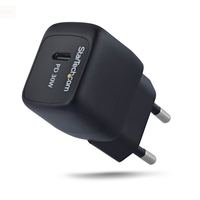 StarTech.com 30W USB-C Wandlader, Draagbare GaN Lader met USB Power Delivery Fast Charging, GaN 5V/9V/15V/20V PD, USB-C Oplader, Zwart
