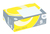 NIPS MAIL-PACK® S (Post-)Versandkarton / Versandverpackung / 255 x 185 x 85 mm / anthrazit-weiß-gelb / Wellkarton - umweltfreundlich und recycelbar / 20 Stück gebündelt