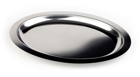 Tablett -FINESSE- 42 x 30 cm, H: 2,5 cm 18/0 Edelstahl oval, glatter Rand