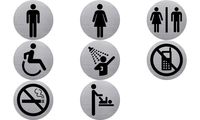 helit Piktogramm "the badge" WC Behinderte", rund, silber (5690767)