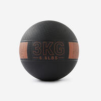 3kg Rubber Medicine Ball - Black/orange - 3kg