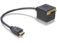 DELOCK HDMI Adapter A -> A +DVI(24+1) St/Bu/Bu 0.20m