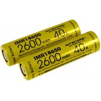 Batteria Nitecore Li-Ion tipo IMR18650 2600mAh / 40A, 2 pezzi