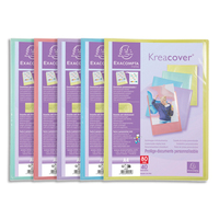EXACOMPTA Protège-documents personnalisable PP KREACOVER 80 vues. Coloris assortis pastel