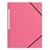 PERGAMY Chemise 3 rabats monobloc à élastique en carte lustrée 5/10e, 390g. Coloris Rose clair.