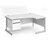 Contract 25 right hand ergonomic desk with 2 drawer pedestal and silver cantilever leg 1600mm - white top