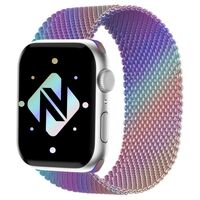 NALIA Metal Milanese Smart Watch Bracelet compatible with Apple Watch Strap SE & Series 8/7/6/5/4/3/2/1, 38mm 40mm 41mm, iWatch Wrist Strap Magnetic Clasp, Men & Women Colorful