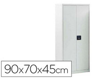 Armario metalico rocada dos puertas batientes incluye una balda 90x70x45 cm acabado ac00 gris/gris