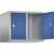 Altillo CLASSIC, 2 compartimentos, anchura de compartimento 300 mm, aluminio blanco / azul genciana.