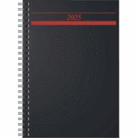 Buchkalender Timing 1 A5 1 Tag/Seite Kunststoff schwarz 2025