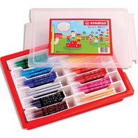 STABILO Schoolpack de 144 feutres de coloriage Trio A-Z, 12 coloris assortis, boîte en carton