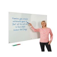WriteOn® magnetic glass whiteboards, 650 x 1000mm, white