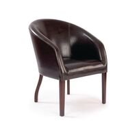 Curved leather reception chair