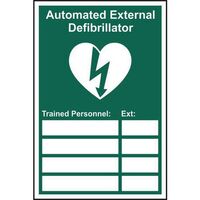 Automated External Defibrillator Trained Personnel Sign