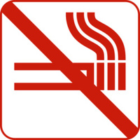 Türkennzeichnung "Rauchen verboten + Rahmen", Folie, 100 x 100 mm, rot