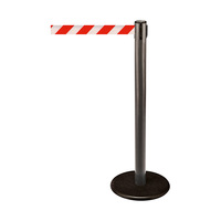 Barrier Post / Barrier Stand "Guide 28" | anthracite red / white - diagonal stripes 2300 mm