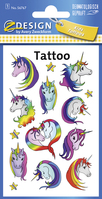 Kinder Tattoos, Tattoofolie, Einhörner, mehrfarbig, 10 Aufkleber