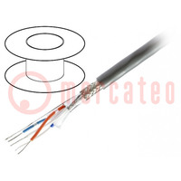 Wire; 2x2x24AWG; RS485; stranded; Cu; LSZH; chrome; 305m; CPR: Dca