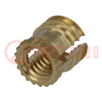 Threaded insert; brass; without coating; M3; BN 1046; L: 4.72mm