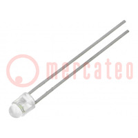 LED; 3,8mm; bianco freddo; 2700÷7600mcd; 40°; Frontale: convesso