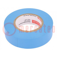 Tape: electrical insulating; W: 19mm; L: 20m; Thk: 0.15mm; blue; 220%