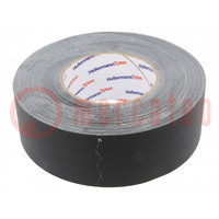 Tape: textile; W: 50mm; L: 50m; Thk: 0.31mm; black; 64N/cm; 10%; rubber