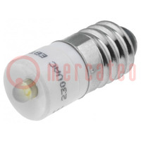 LED lamp; white; E10; 230V; No.of diodes: 1