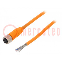 Connection lead; M12; PIN: 4; straight; 2m; plug; 240VAC; 4A; IP67