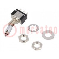 Switch: toggle; Pos: 2; SPDT; ON-ON; 6A/125VAC; 6A/6VDC; -45÷140°C
