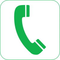Piktogramm - Telefon, Grün, 20 x 20 cm, PVC-Folie, Selbstklebend, Weiß