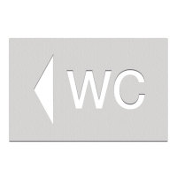 Wegweiser Edelstahl 'WC', linksweisend, selbstklebend,23,5x16,0x0,2 cm