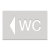 Wegweiser Edelstahl 'WC', linksweisend, selbstklebend,23,5x16,0x0,2 cm
