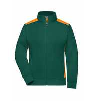 James & Nicholson Sweat-Jacke Damen JN869 Gr. XL dark-green/orange